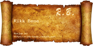 Rikk Bese névjegykártya
